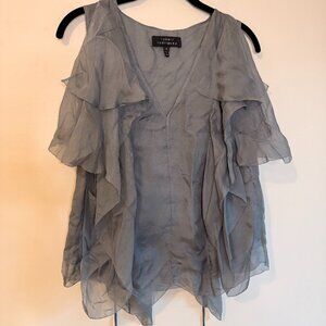 Robert Rodriguez 100% Silk Gray Tank Top Blouse, Size 2